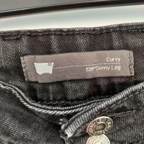 Levi's Curvy 529 Skinny Leg Hi-Rise Stretchy Plus Size Jeans 32 Women Black - Picture 9 of 14